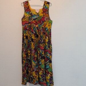 Colorful Floral Midi Dress